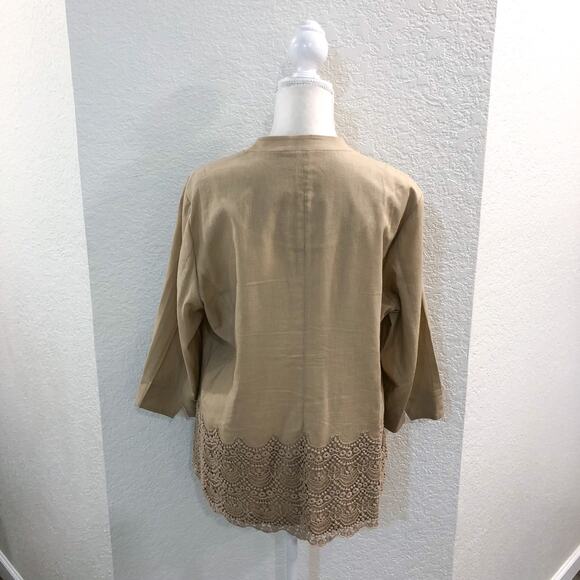 Coldwater Creek Linen Blend Open Front Blazer - Picture 5 of 8